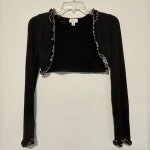Girl’s Black Formal Crop Sweater